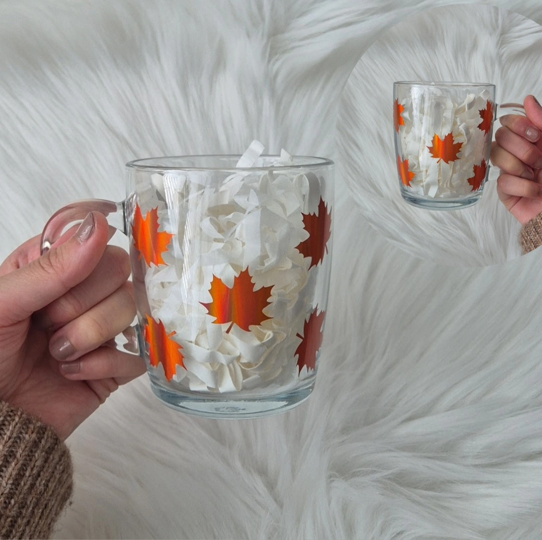 Autumn Leaves Glass Mug