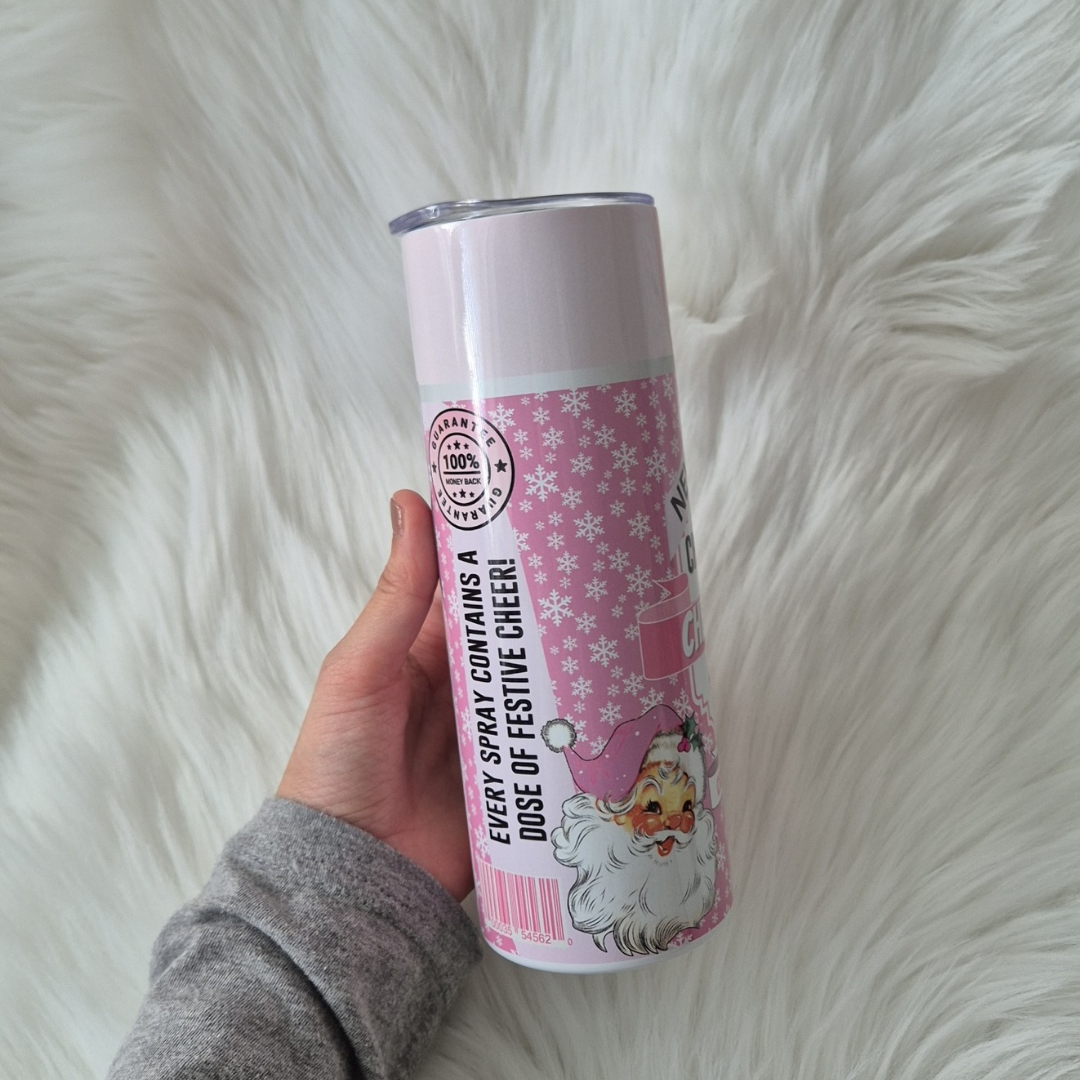 Christmas Cheer Spray Tumbler Stainless Steel With Straw