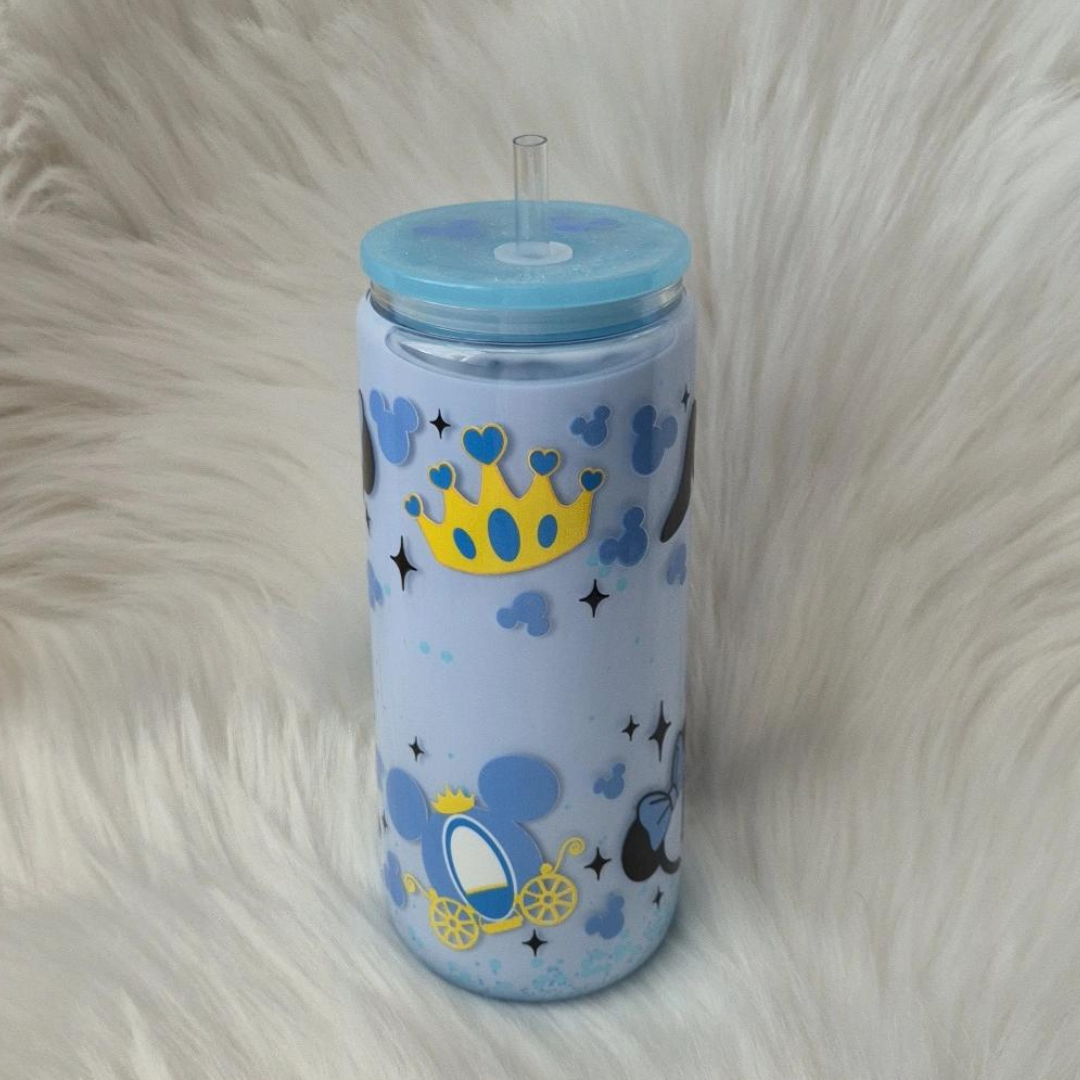 Cinderella Glass Glitter Snowglobe Tumbler