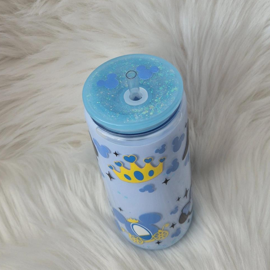Cinderella Glass Glitter Snowglobe Tumbler
