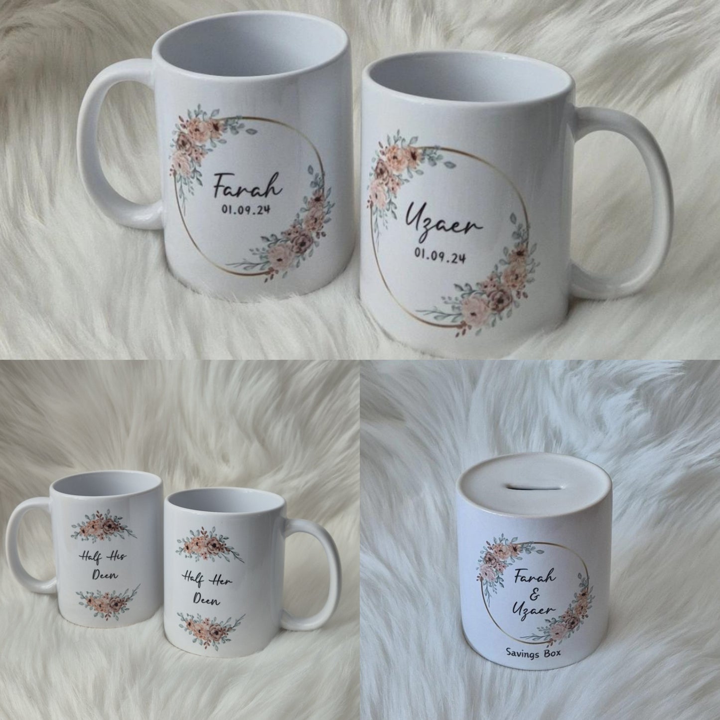 Couples Wedding Gift Mug & Saving Box Set