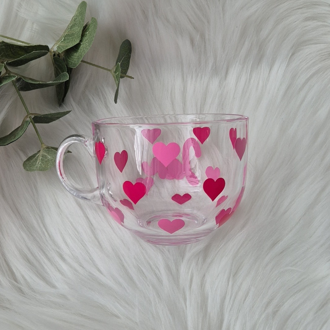 Heart Glass Mug & Coaster