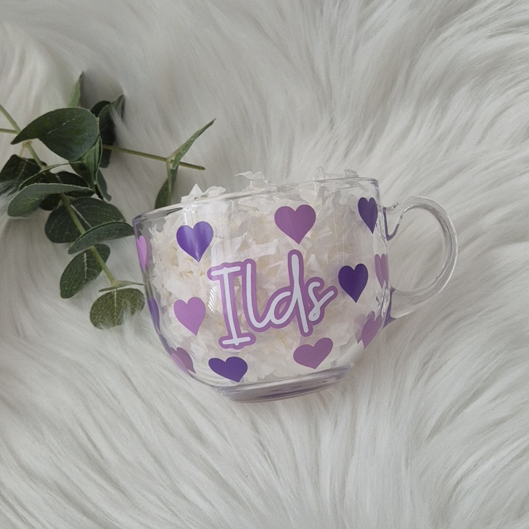 Heart Glass Mug & Coaster