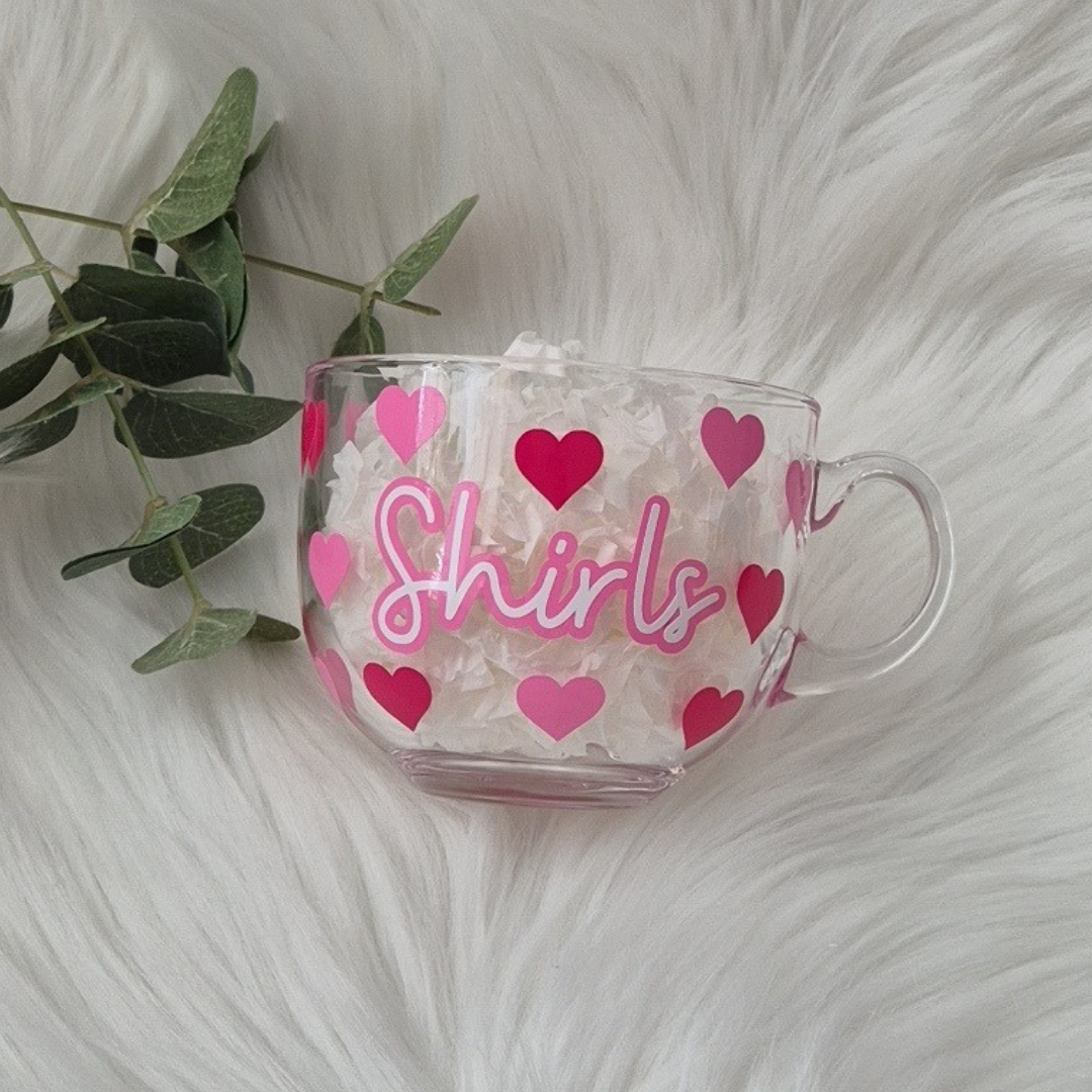 Heart Glass Mug & Coaster