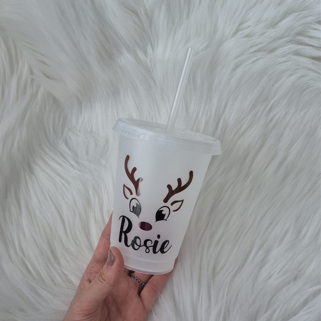 Kids Personalised Reindeer Cold Cup