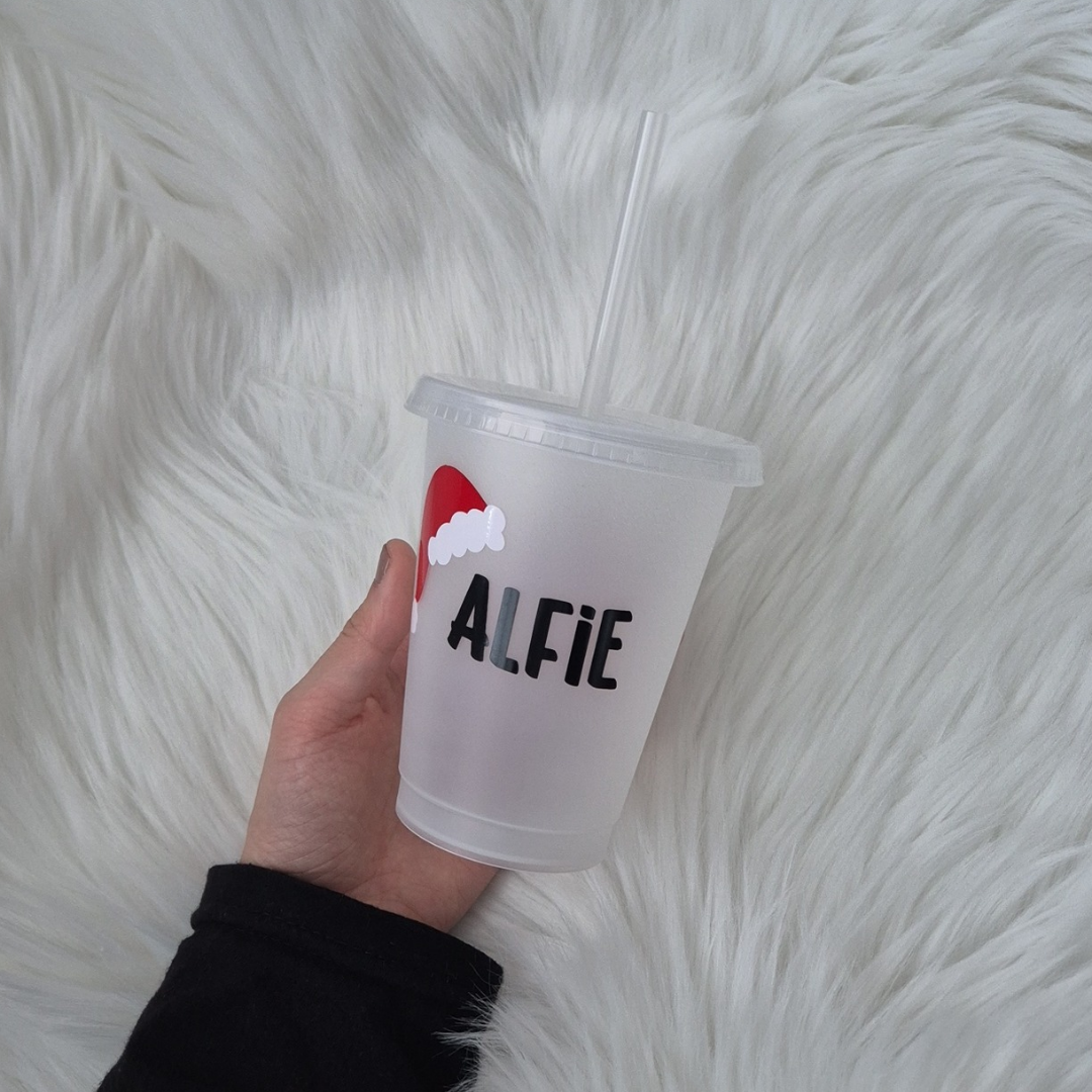 Kids Personalised Santa Hat Cold Cup