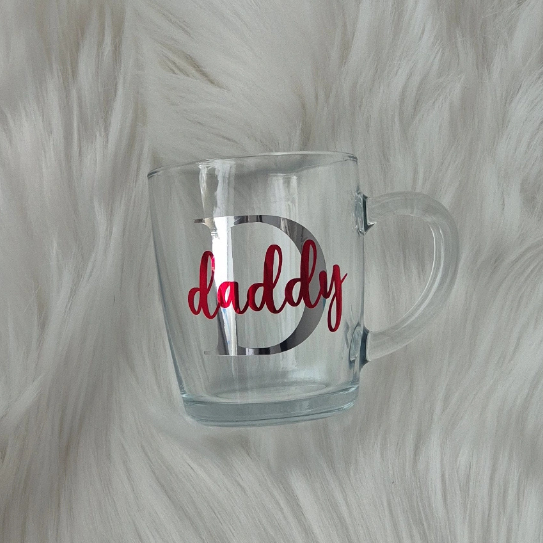 Personalised Glass Mug Name & Initials