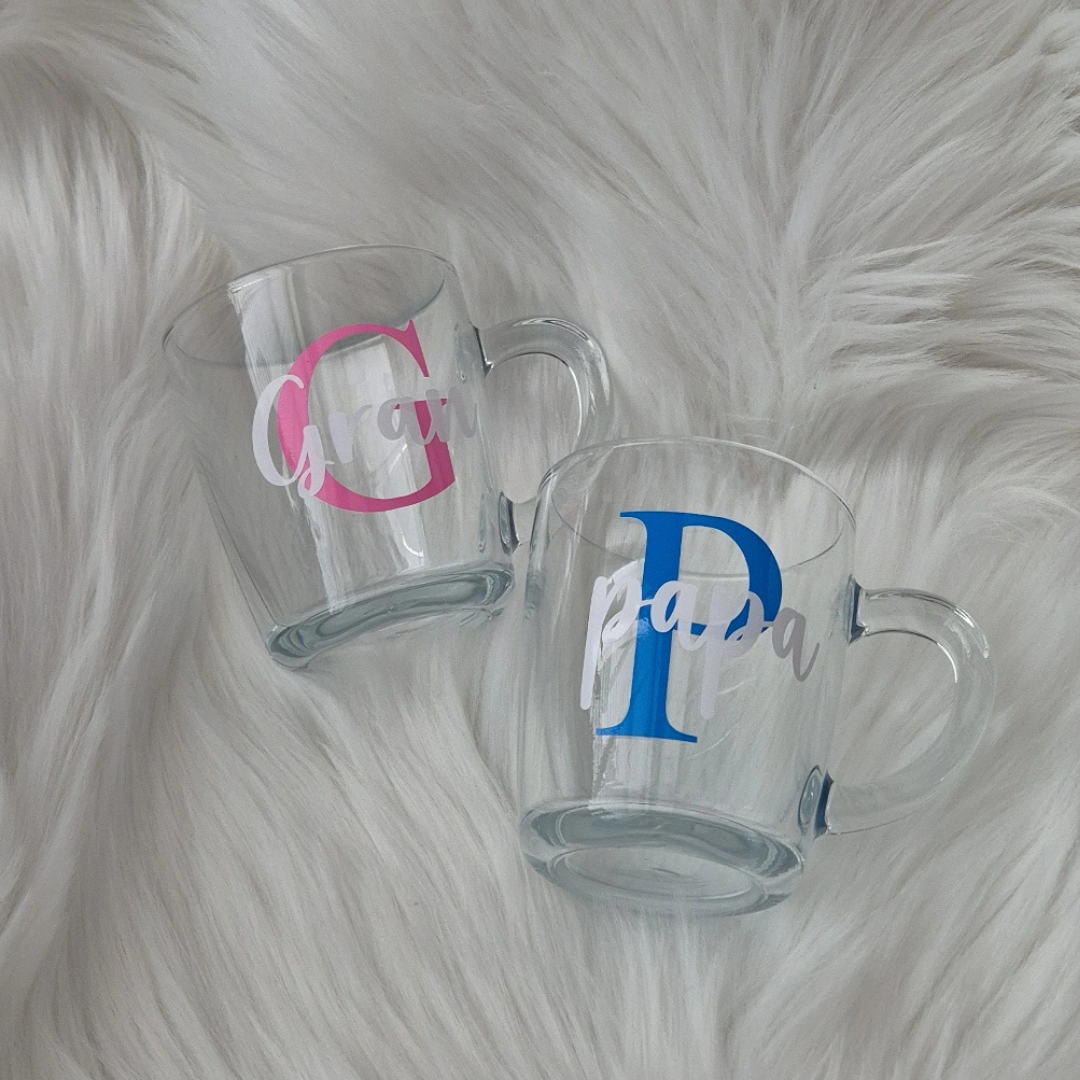 Personalised Glass Mug Name & Initials