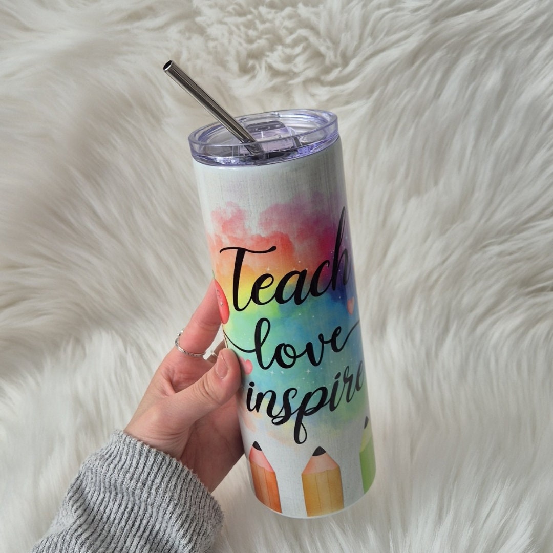 Teach love inspire tumbler Teacher Coffee Tumbler