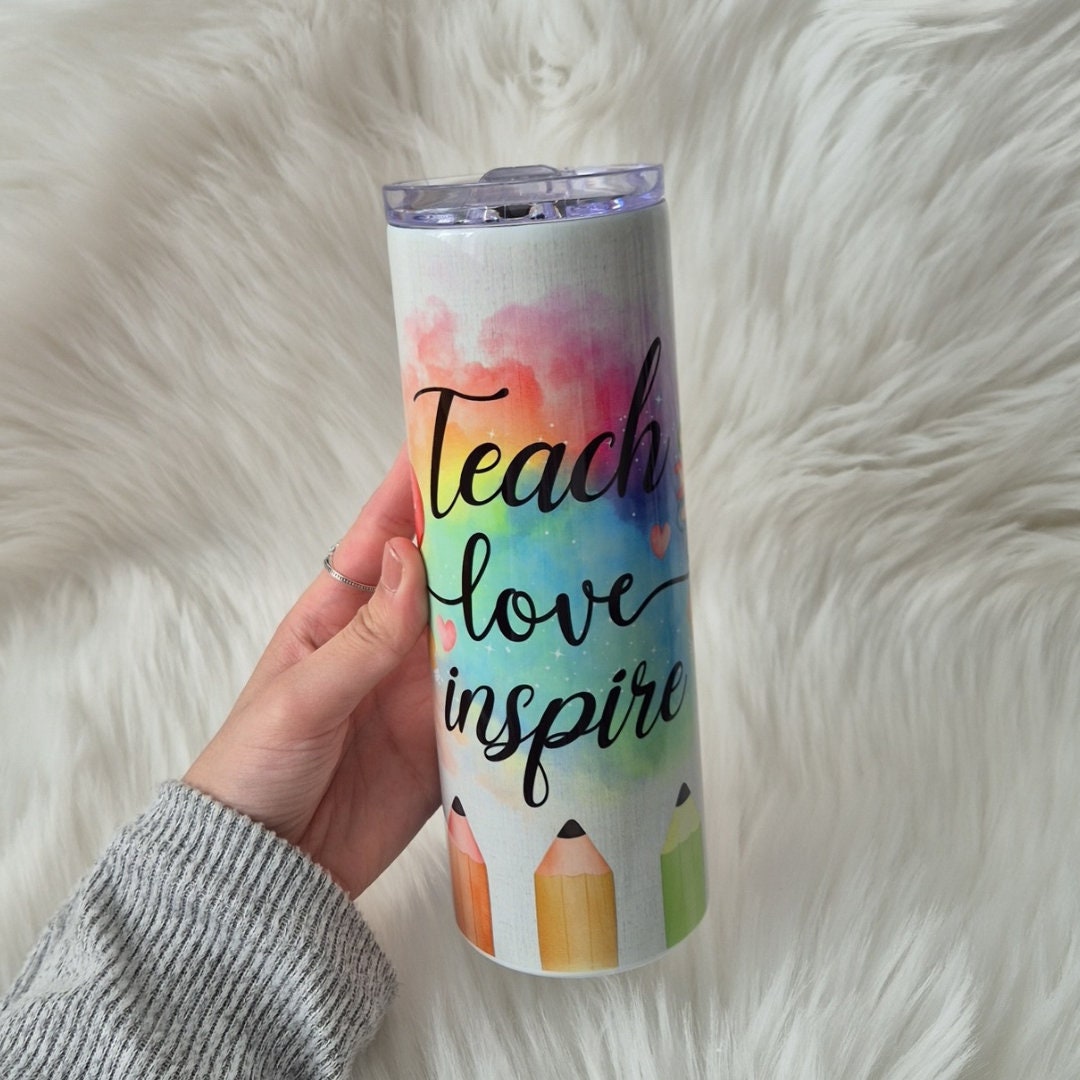 Teach love inspire tumbler Teacher Coffee Tumbler