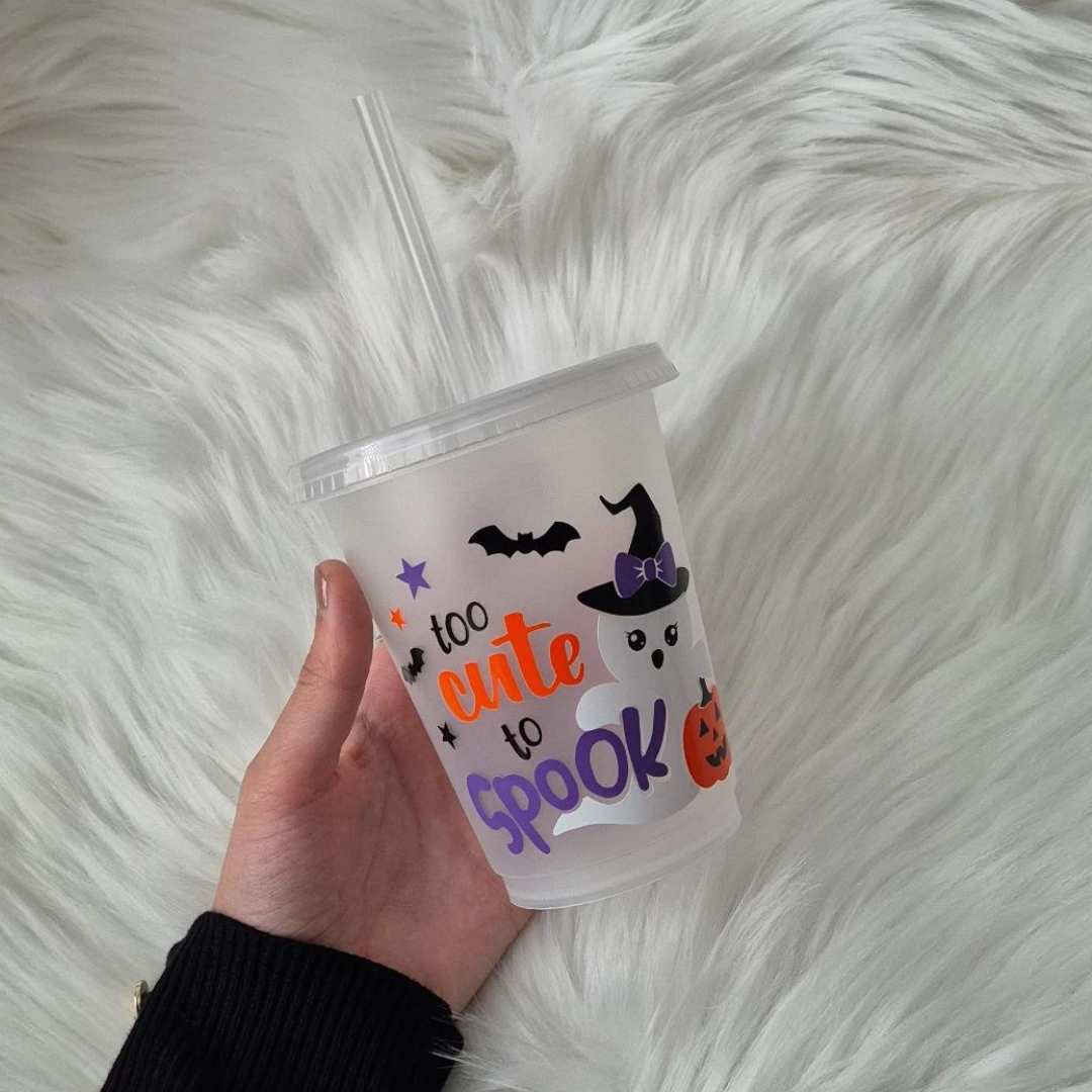 Too Cute To Spook Kids Halloween Tumbler