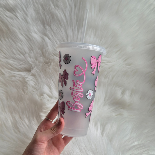 Pretty Pink Bows Cold Cup