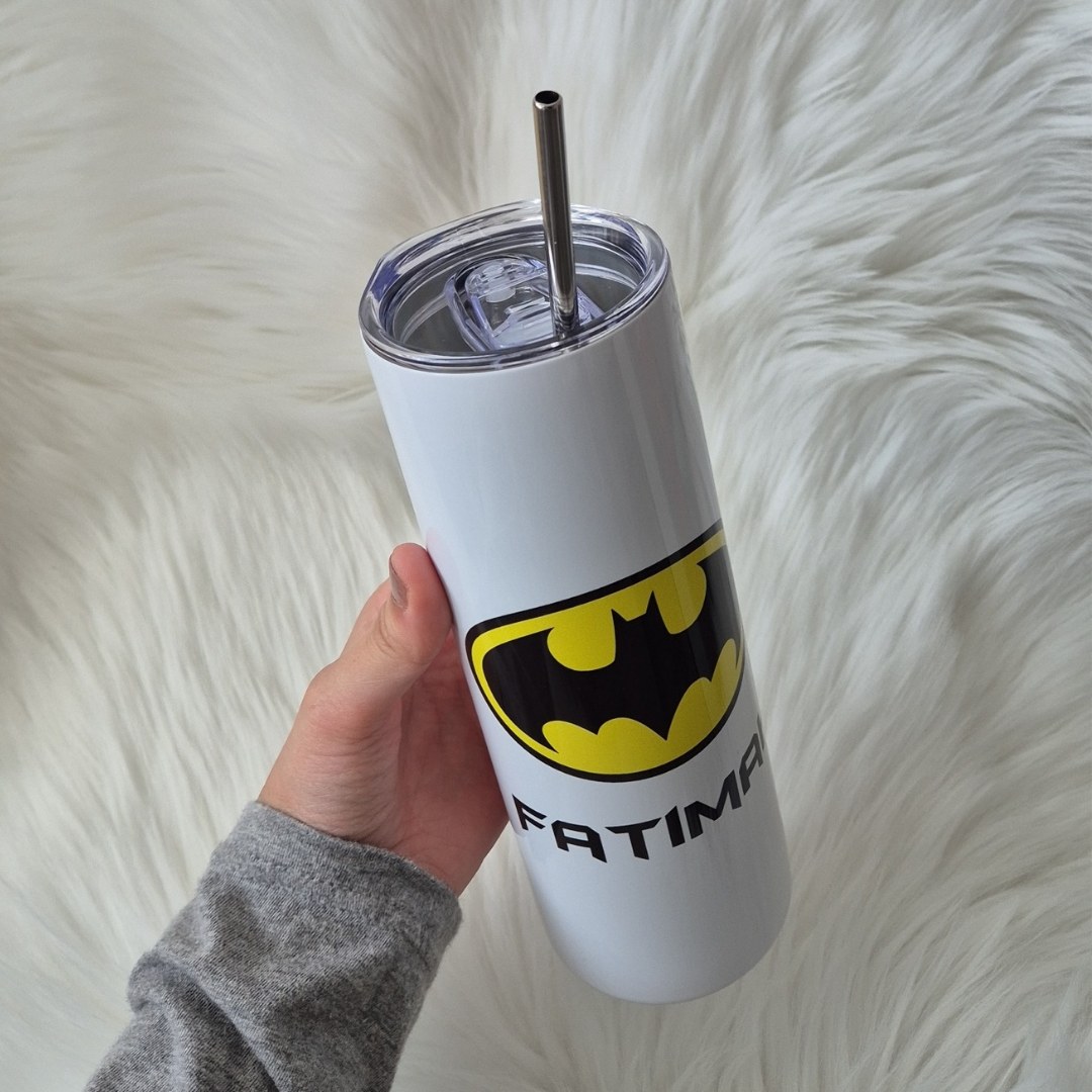 Personalised Batman Coffee Stainless Steel Tumbler For Hot & Cold Drinks