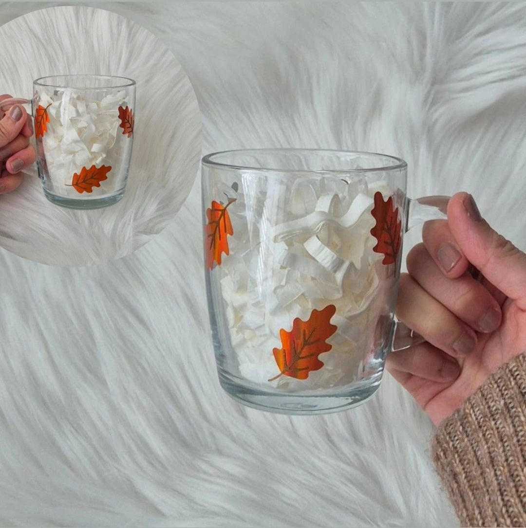 Autumn Leaves Glass Mug