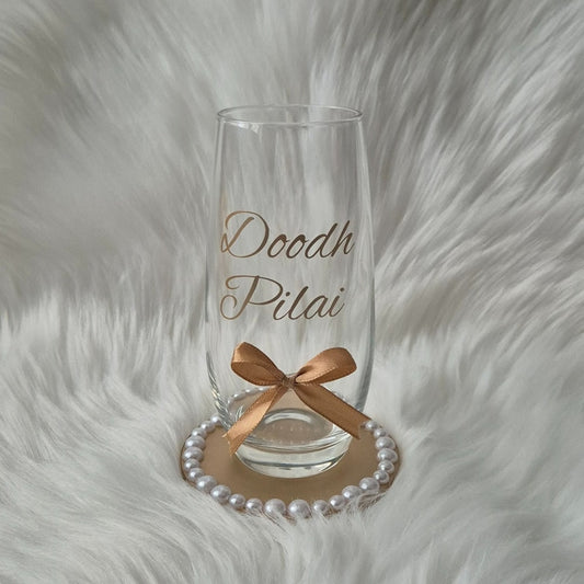 Doodh Pilai Wedding Glass & Decorative Coaster Set