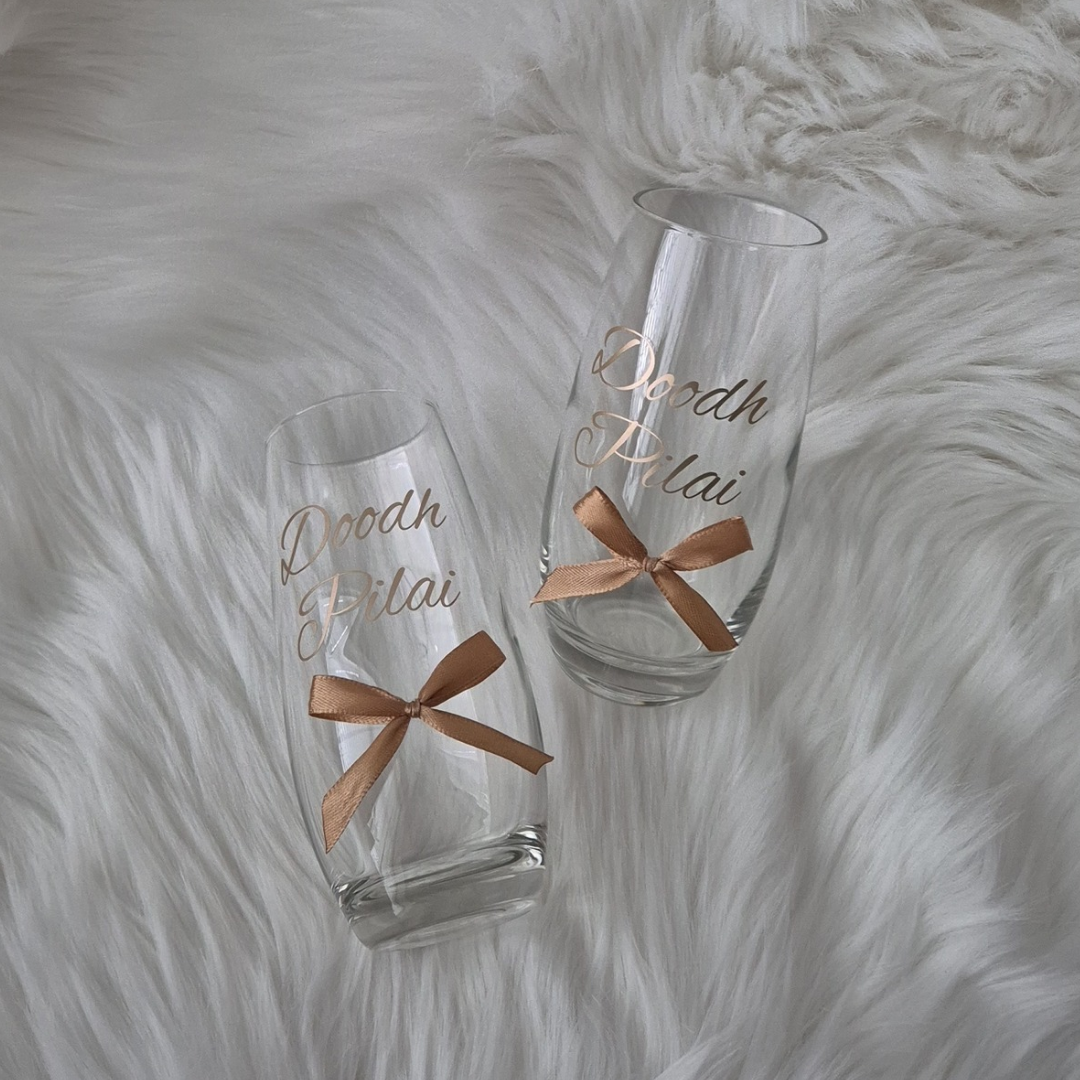 Doodh Pilai Wedding Glass & Decorative Coaster Set