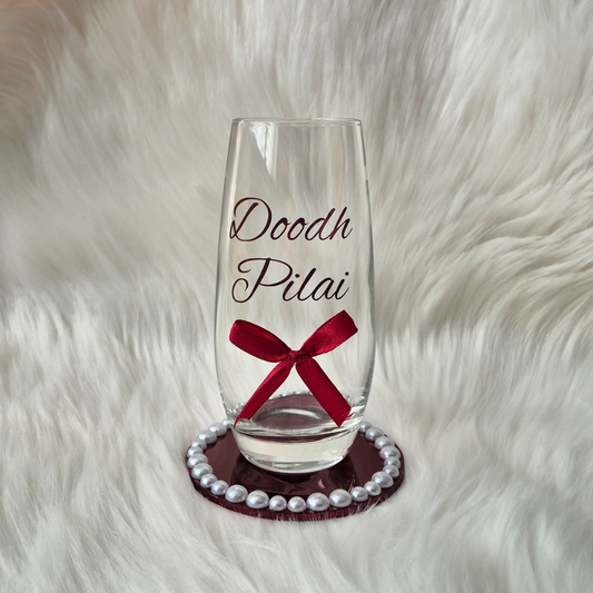 Doodh Pilai Wedding Glass & Decorative Coaster Set