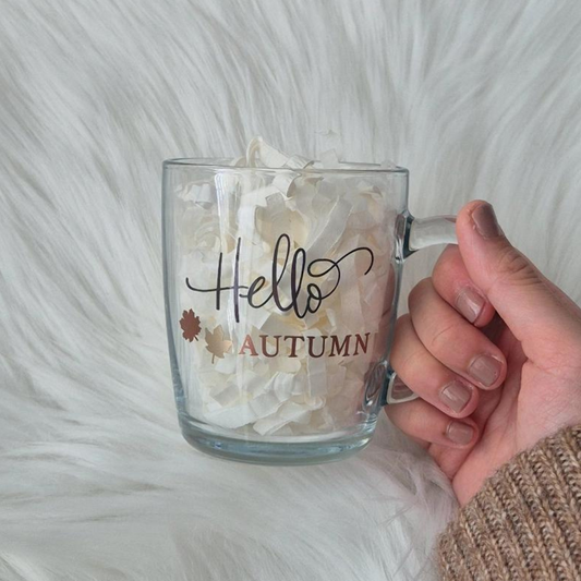 Hello Autumn Glass Mug
