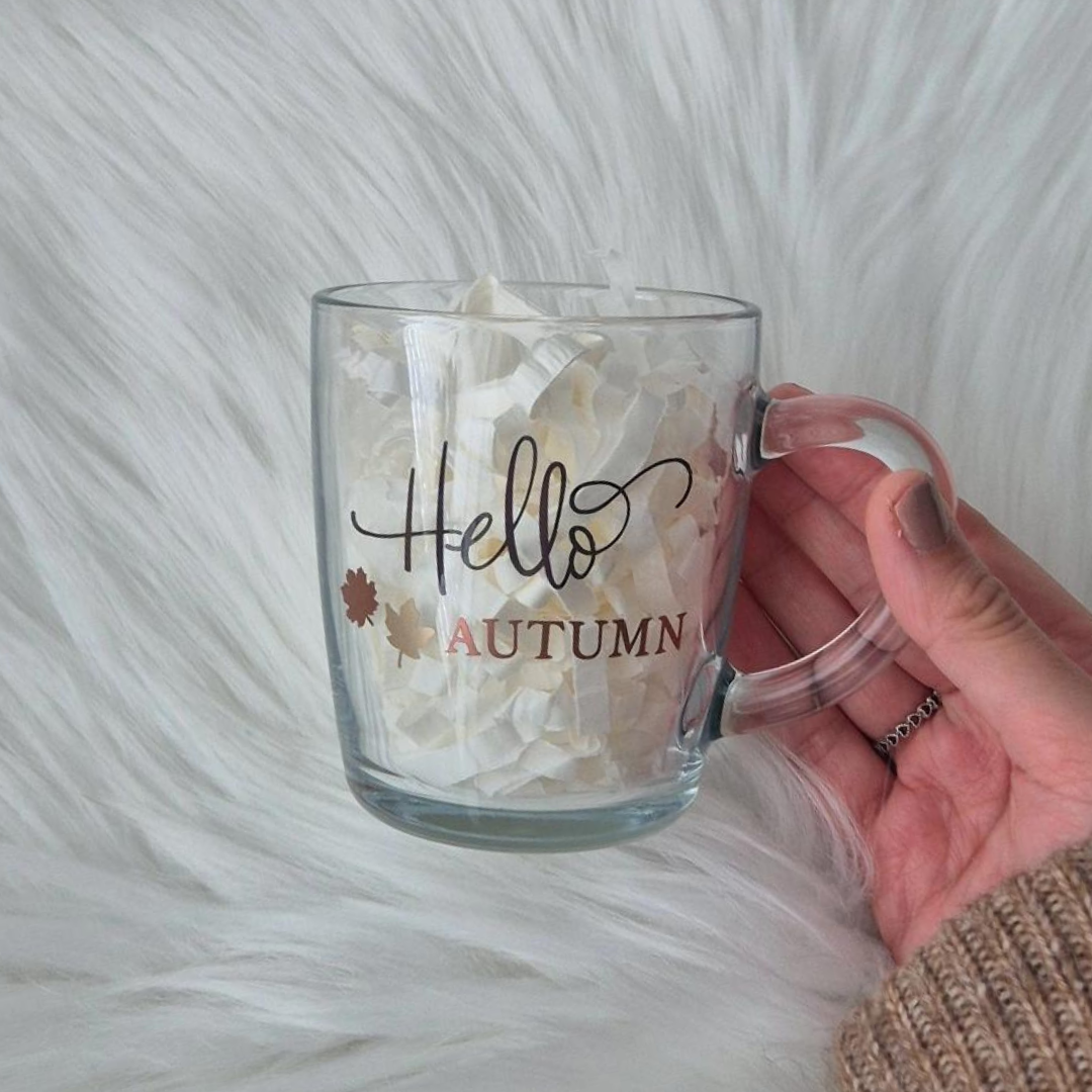 Hello Autumn Glass Mug