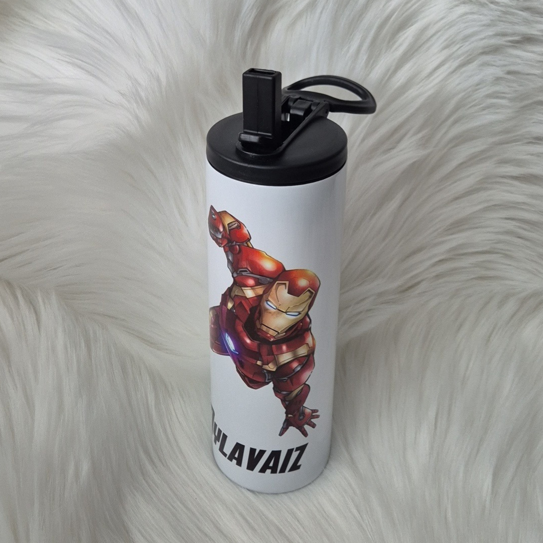 Kids Iron man Personalised Waterbottle