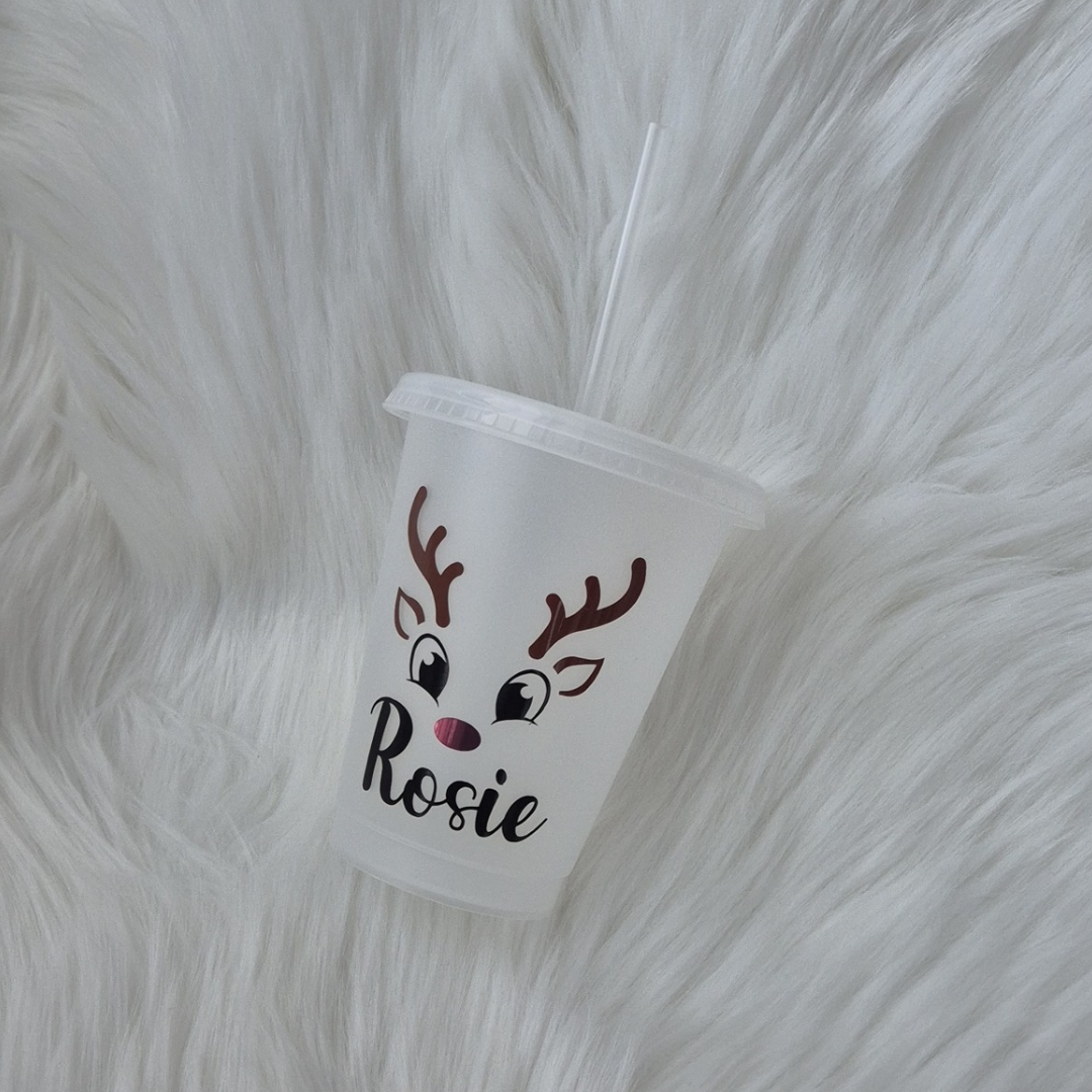 Kids Personalised Reindeer Cold Cup