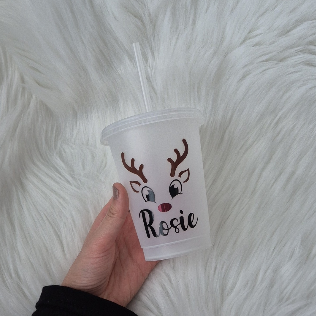 Kids Personalised Reindeer Cold Cup