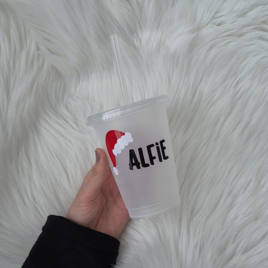 Kids Personalised Santa Hat Cold Cup
