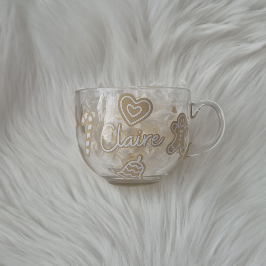Personalised Christmas Cookie Glass Mug