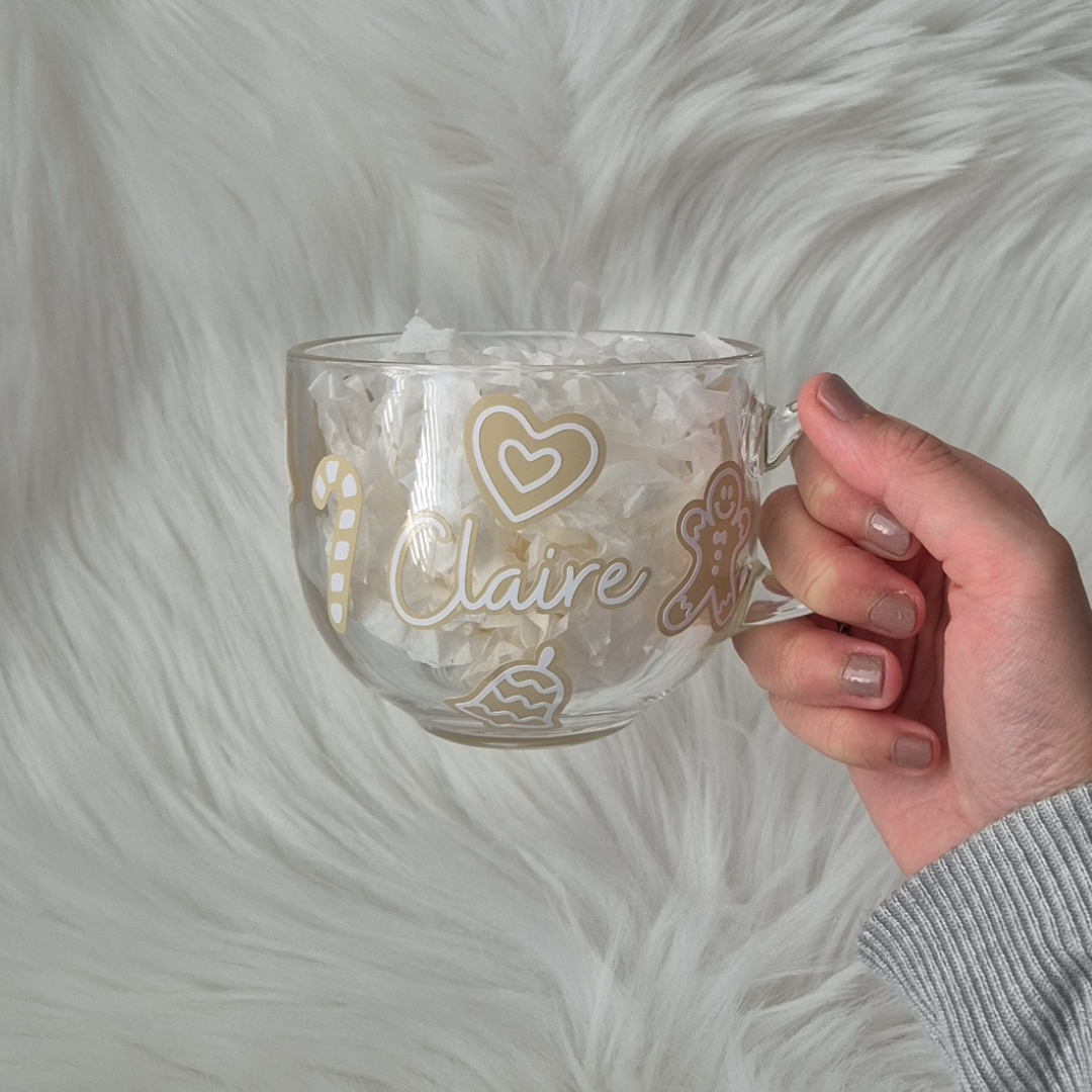 Personalised Christmas Cookie Glass Mug