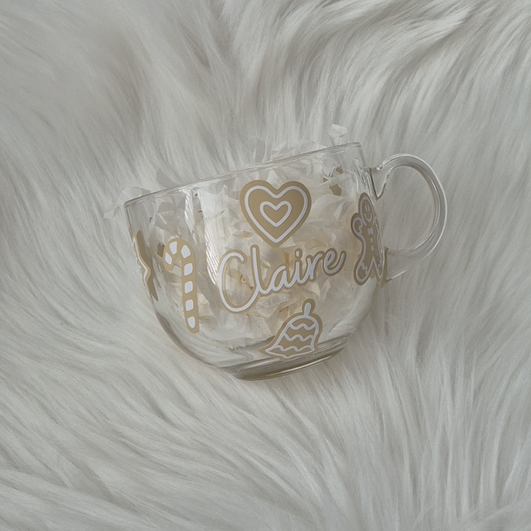 Personalised Christmas Cookie Glass Mug