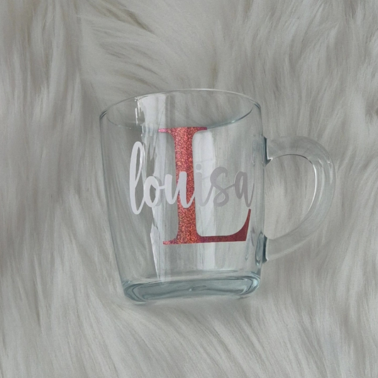 Personalised Glass Mug Name & Initials