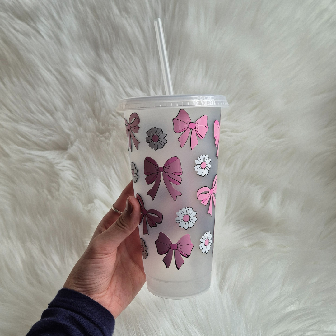 Pretty Pink Bows Cold Cup