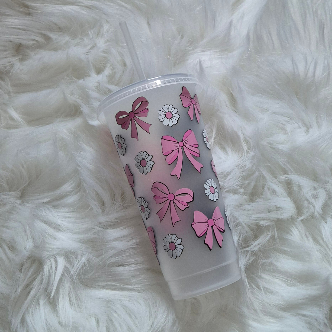 Pretty Pink Bows Cold Cup
