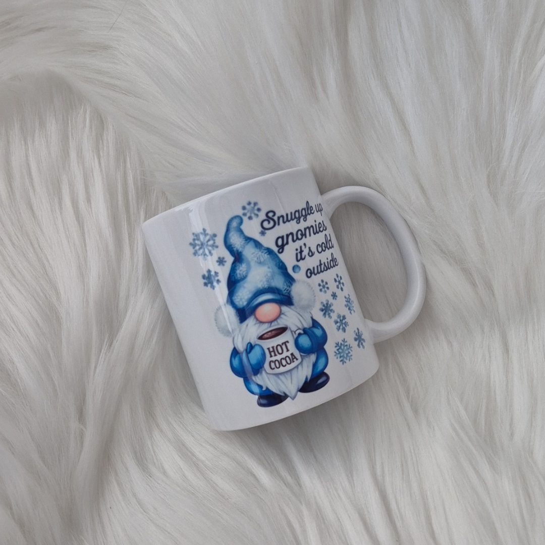 Snuggle Up Gnomies It's Cold Outside Ceramic Mug