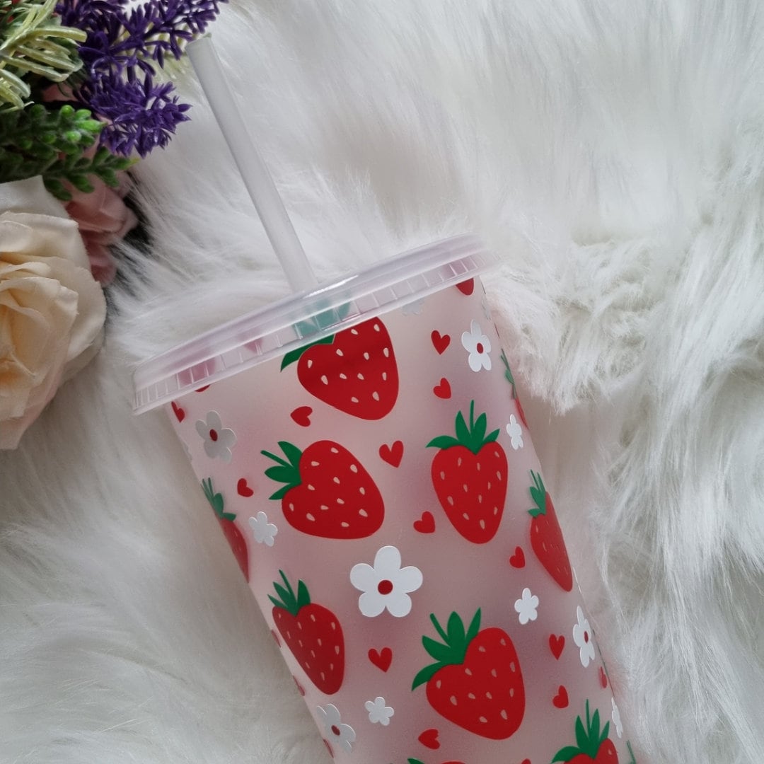 Strawberry & Flower Tumbler