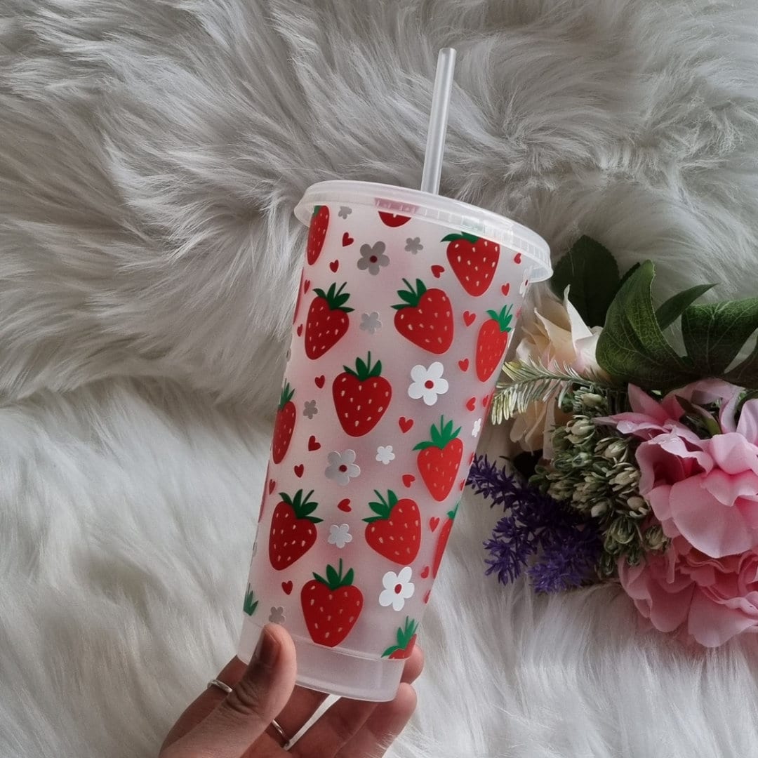 Strawberry & Flower Tumbler