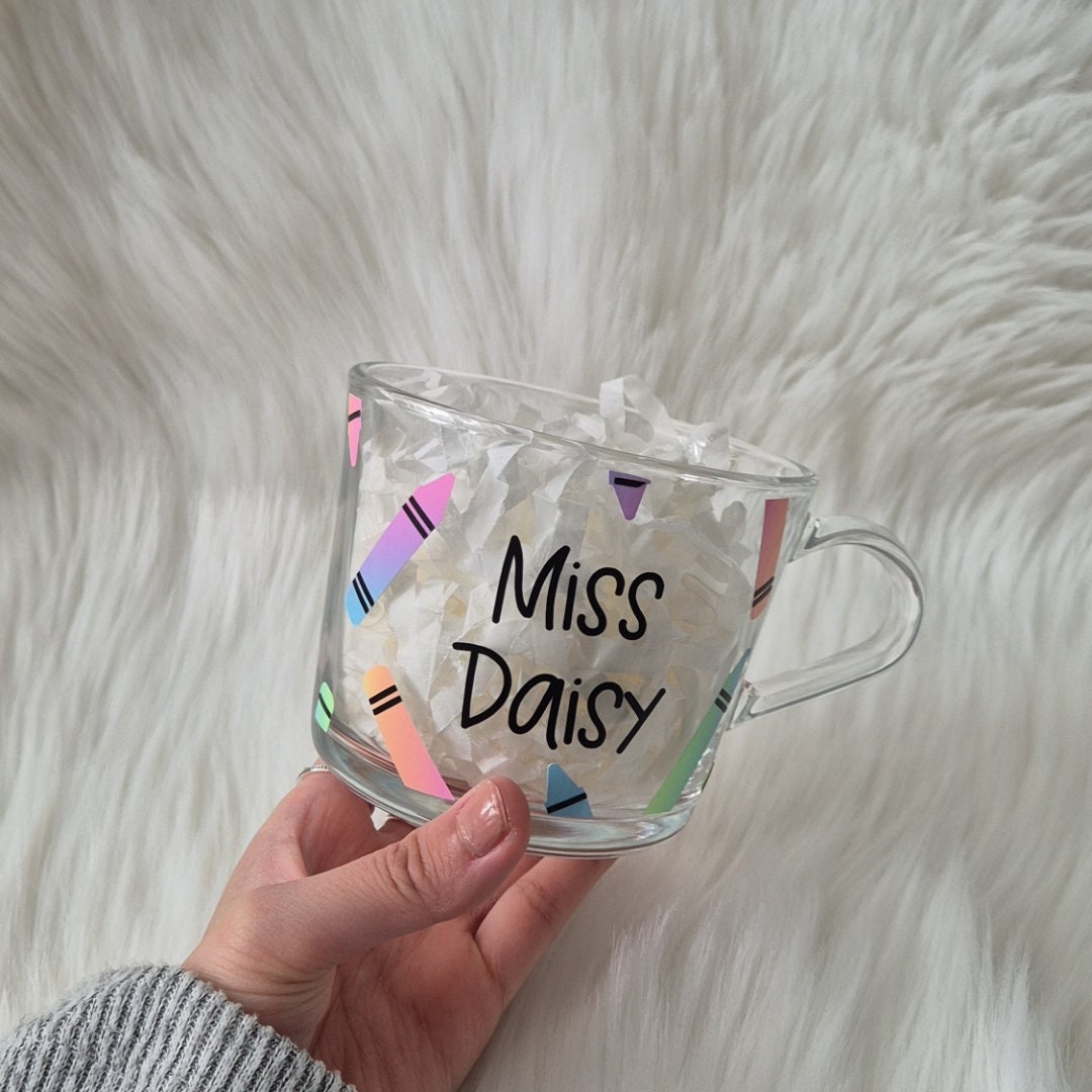 Teacher Crayon Glass Mug