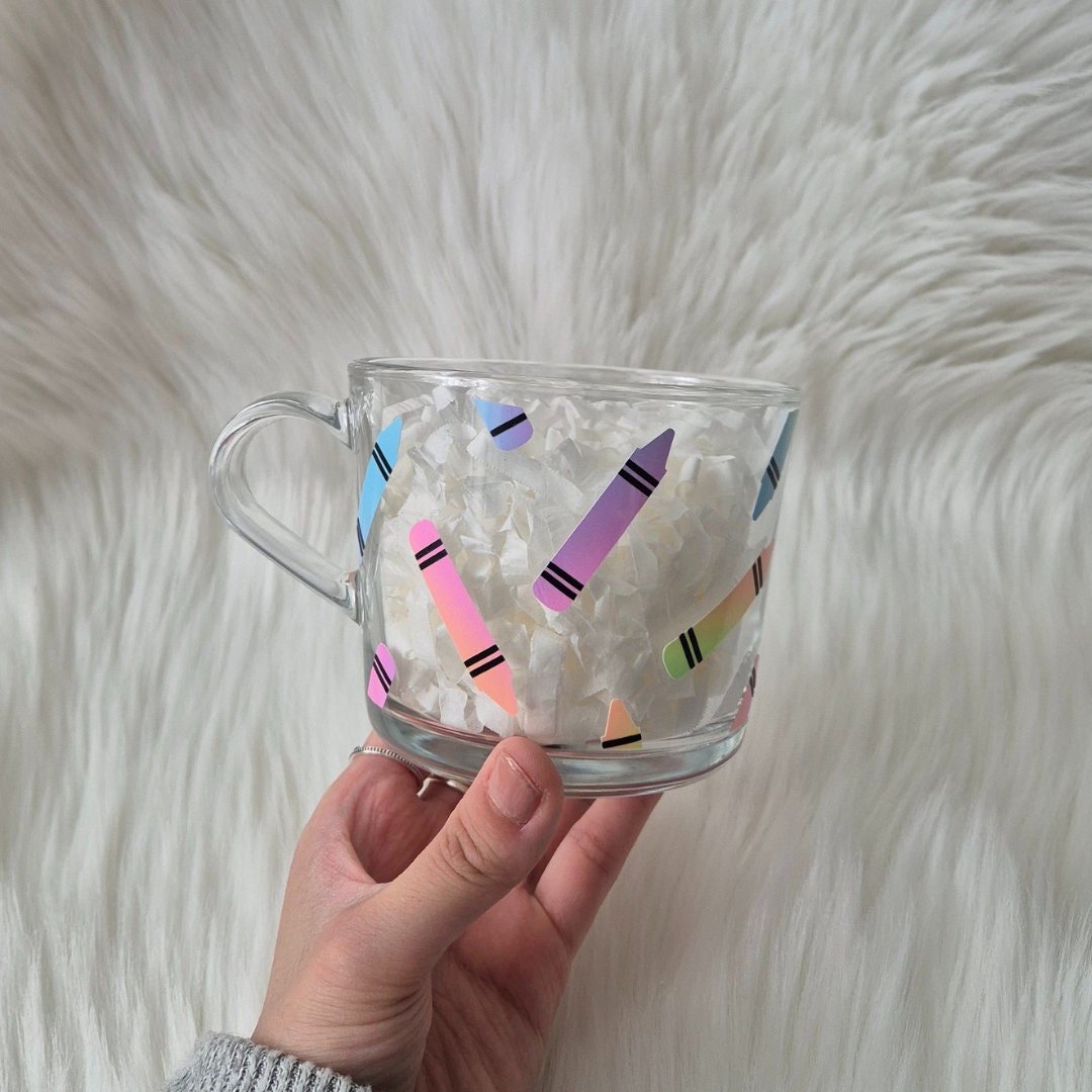 Teacher Crayon Glass Mug