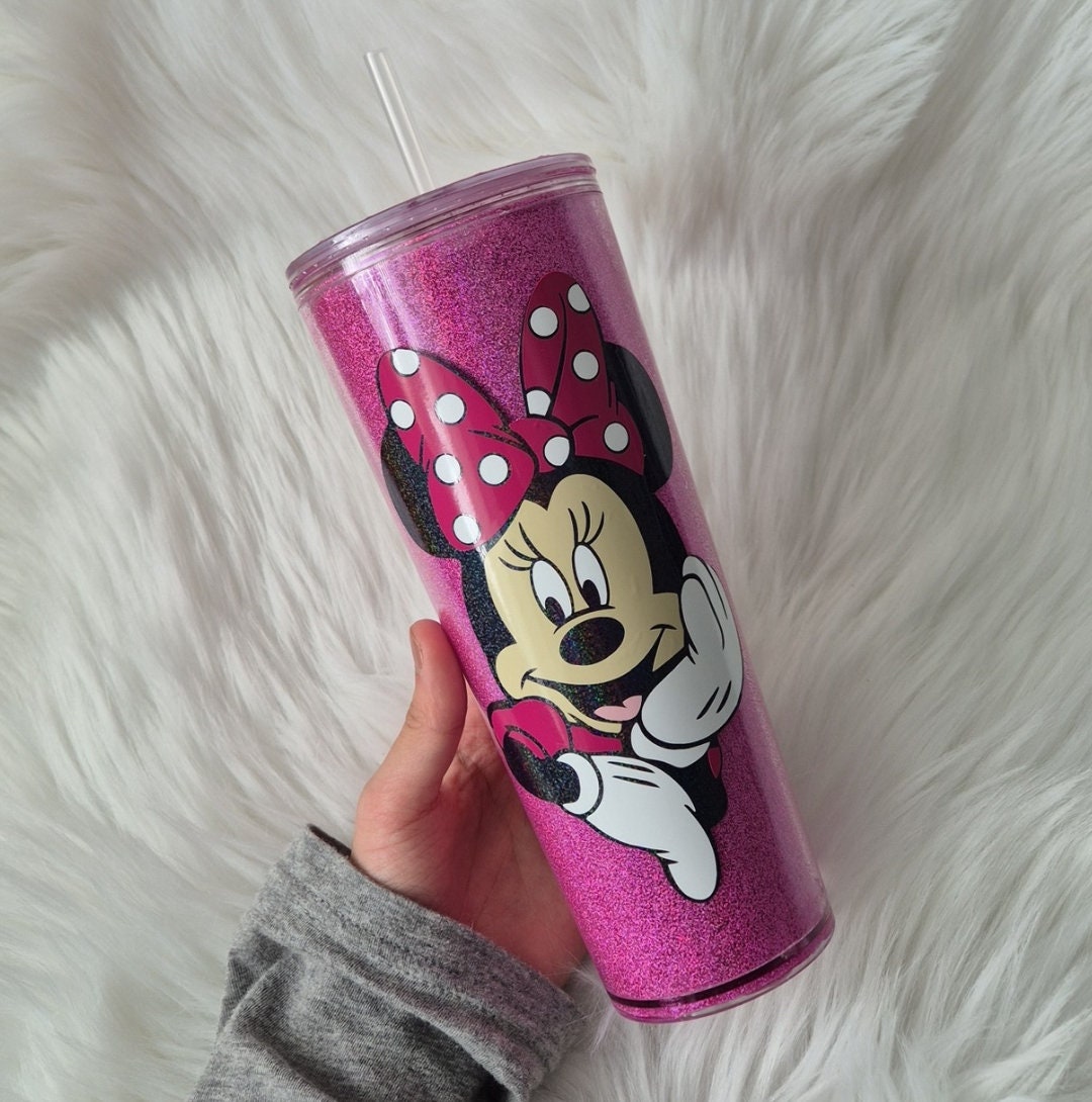 Minnie Mouse Glitter Tumbler