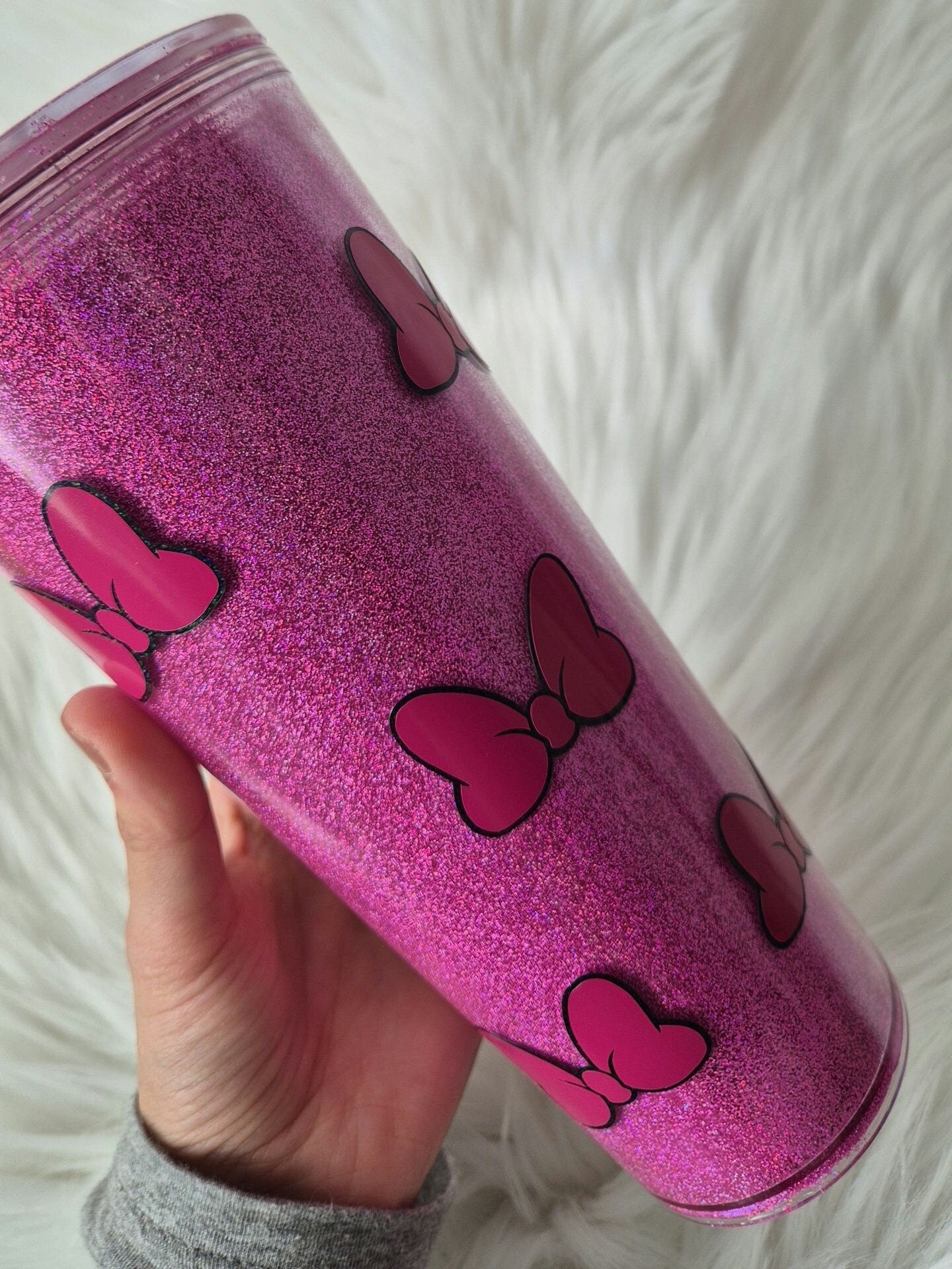 Minnie Mouse Glitter Tumbler