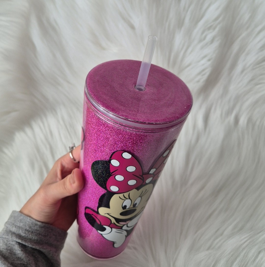 Minnie Mouse Glitter Tumbler