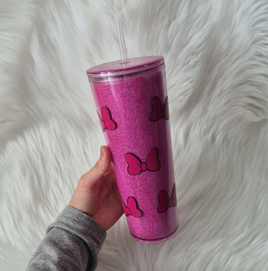 Minnie Mouse Glitter Tumbler