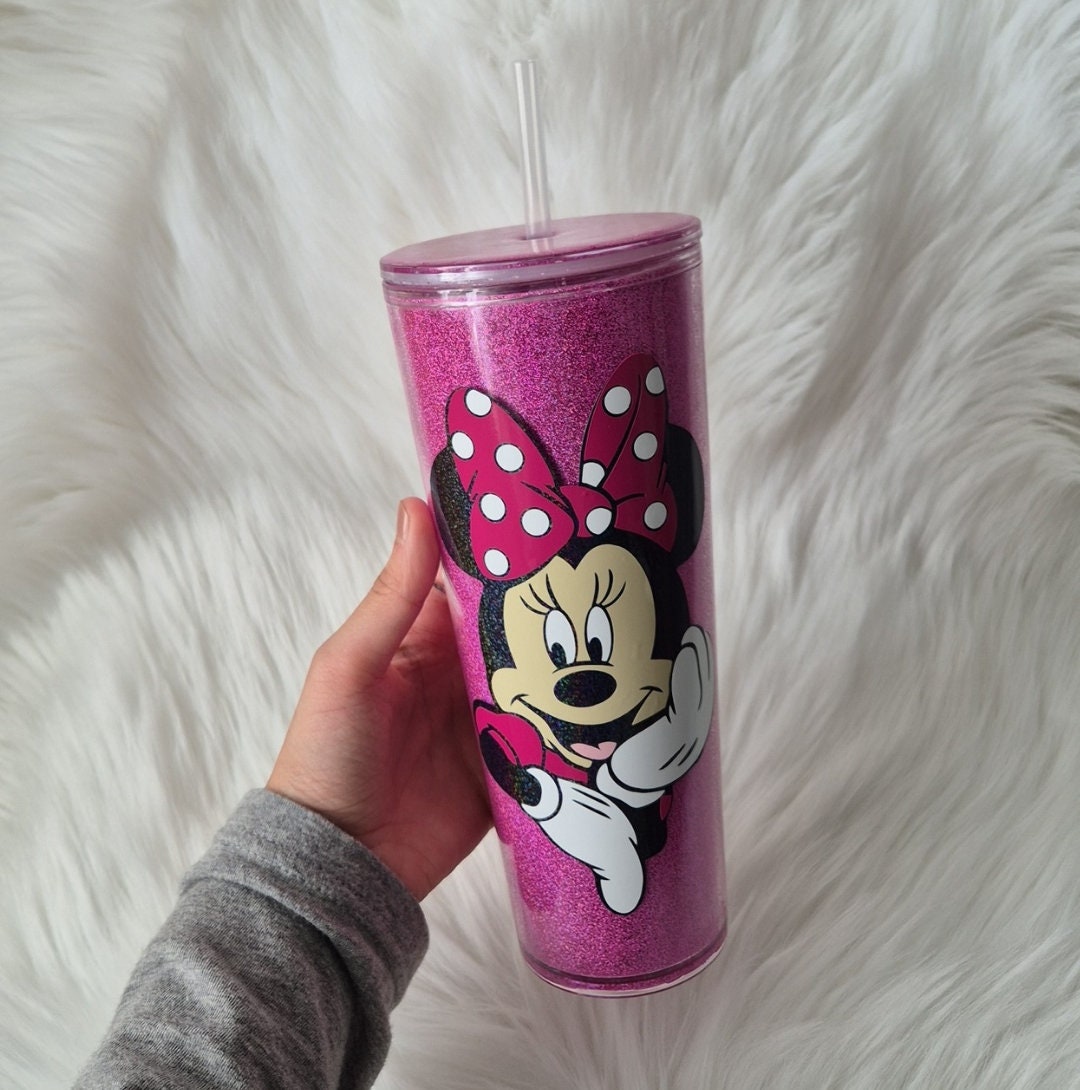 Minnie Mouse Glitter Tumbler