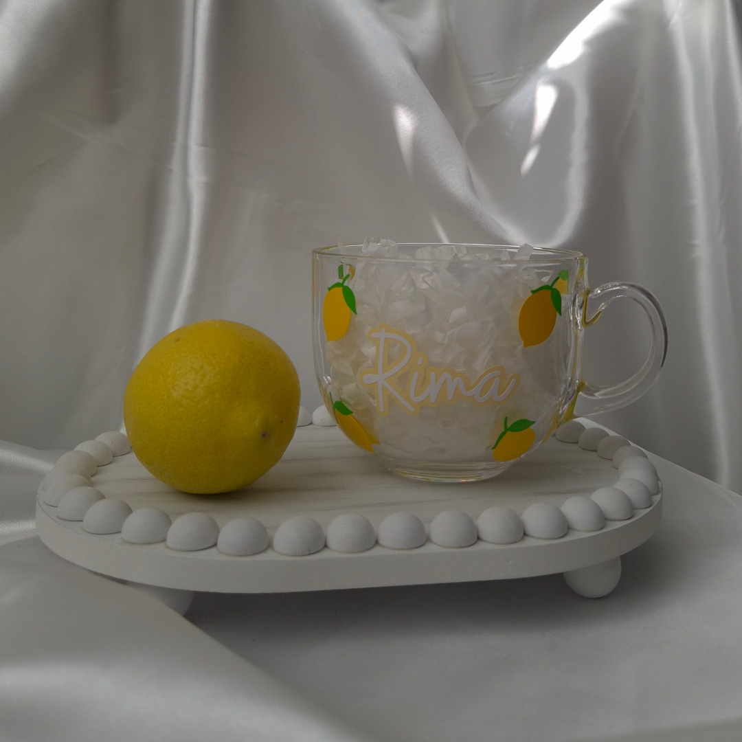 Lemon Glass Mug Personalised | Summer gift