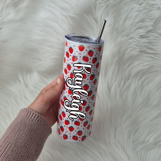 Cute Strawberries Tumbler Cup - 20oz Stainless Steel