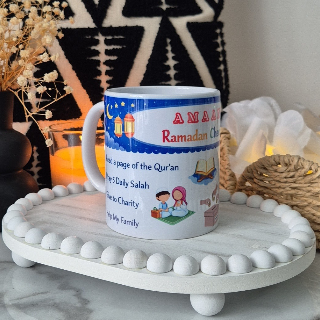 Ramadan Checklist Mug for Kids - Pretty Twinkles 