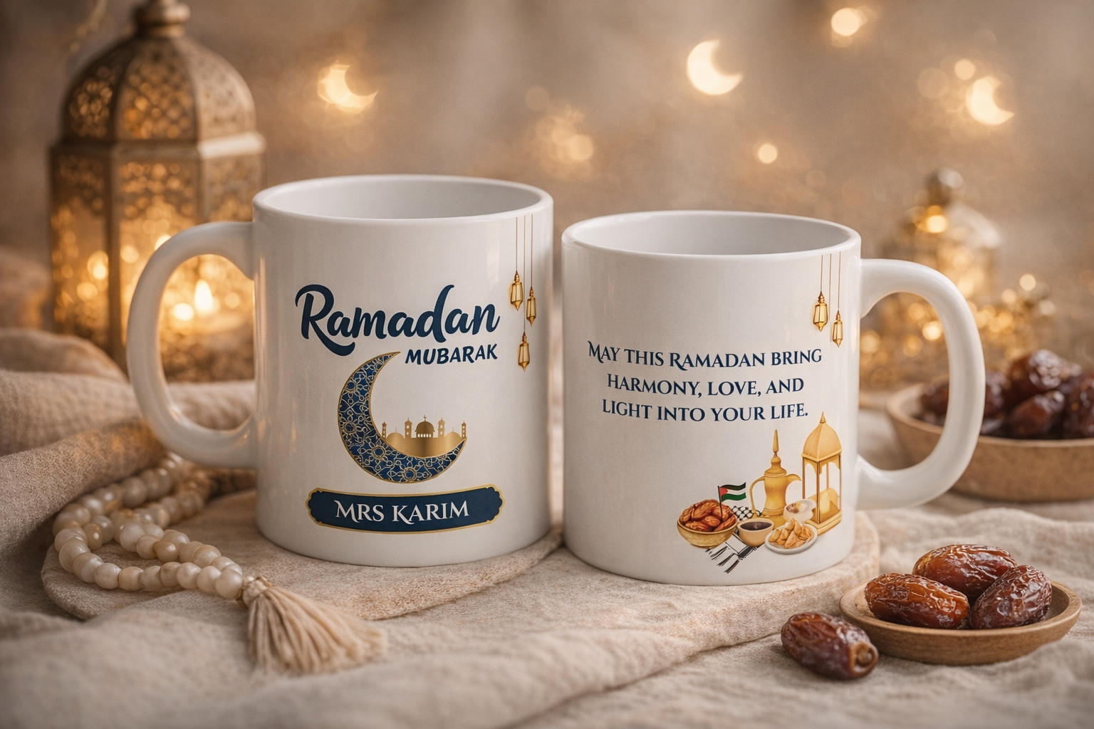 Ramadan Mubarak Personalised Mug - Pretty Twinkles 