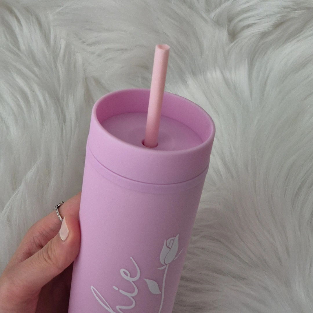 Personalised Rose Skinny Tumbler